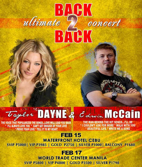 Edwin McCain and Taylor Dayne Live in Manila and Cebu 2012, Poster, Picture, Image