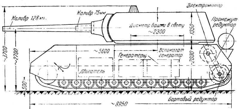 Чертеж танка маус