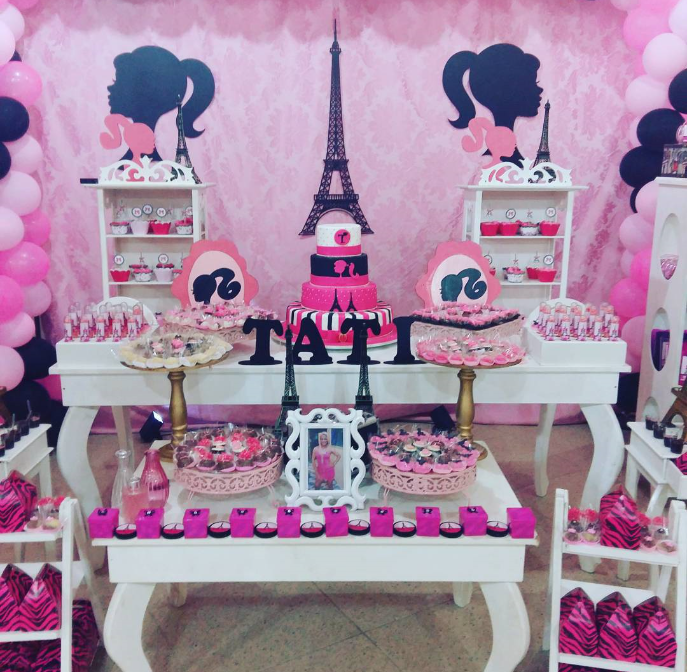 decoracion de mesa de barbie