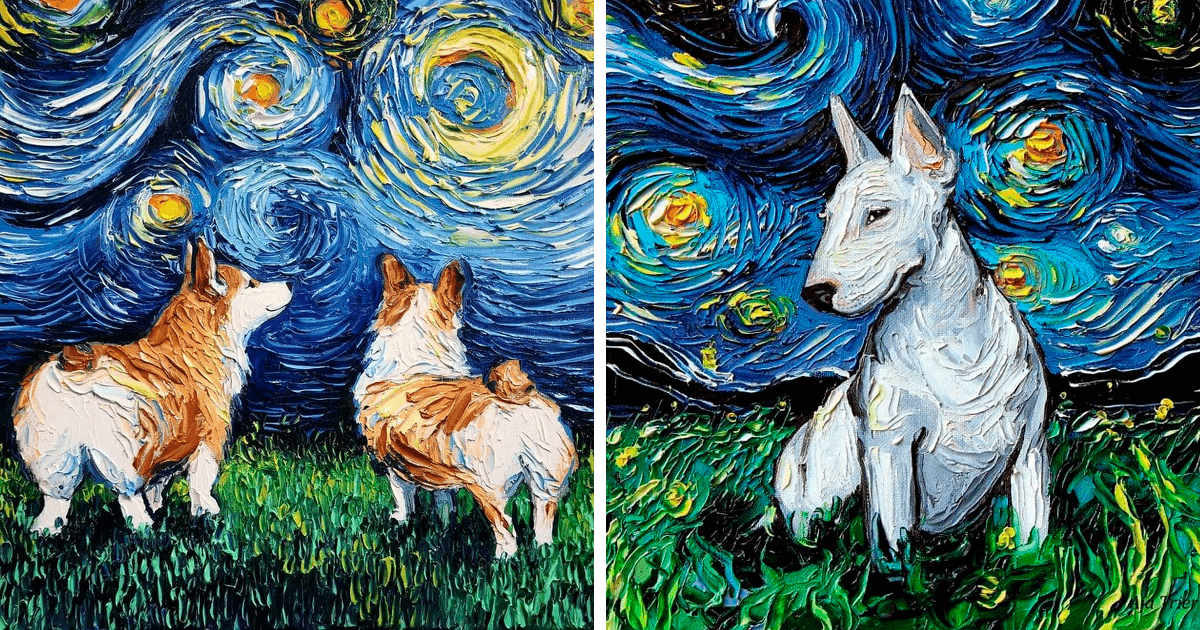 Artist Whose Beautiful Painting Was Mistaken For A Van Gogh Created Incredible 'Starry Night' Dog Series Artist Whose Beautiful Painting Was Mistaken For A Van Gogh Created Incredible 'Starry Night' Dog Series