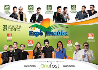 Shows Expo Janaúba 2015 mês maio e junho