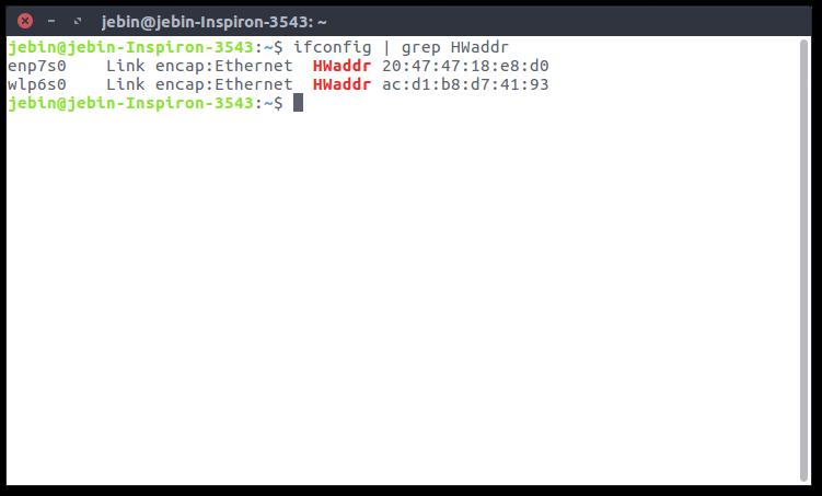 linux terminal get mac address linux terminal get mac address