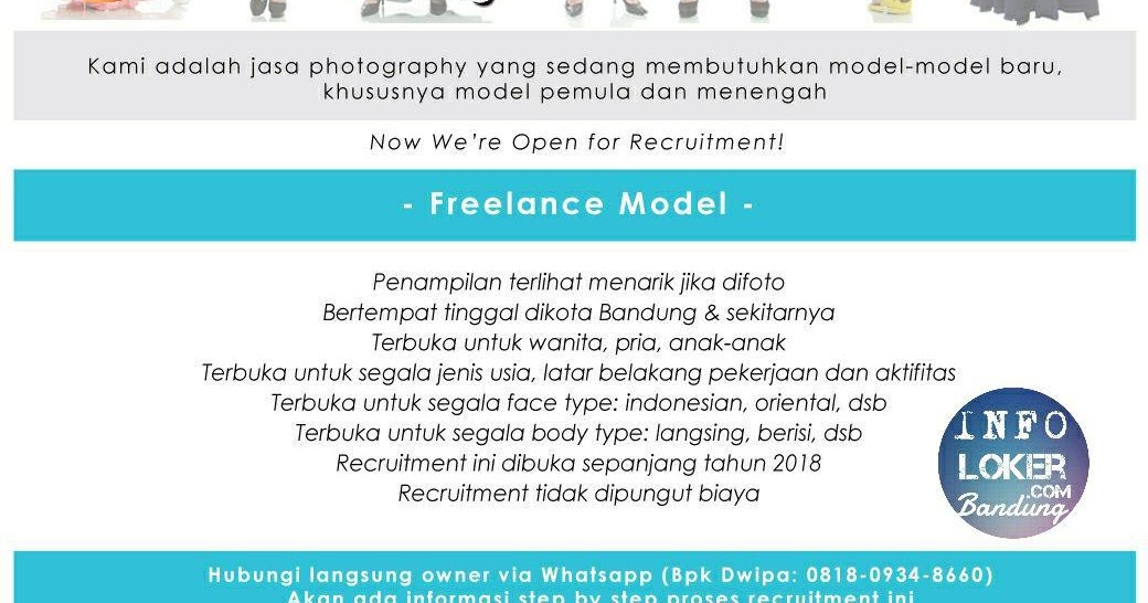 Lowongan Kerja Freelance Model Key Photopro Bandung Februari 2018