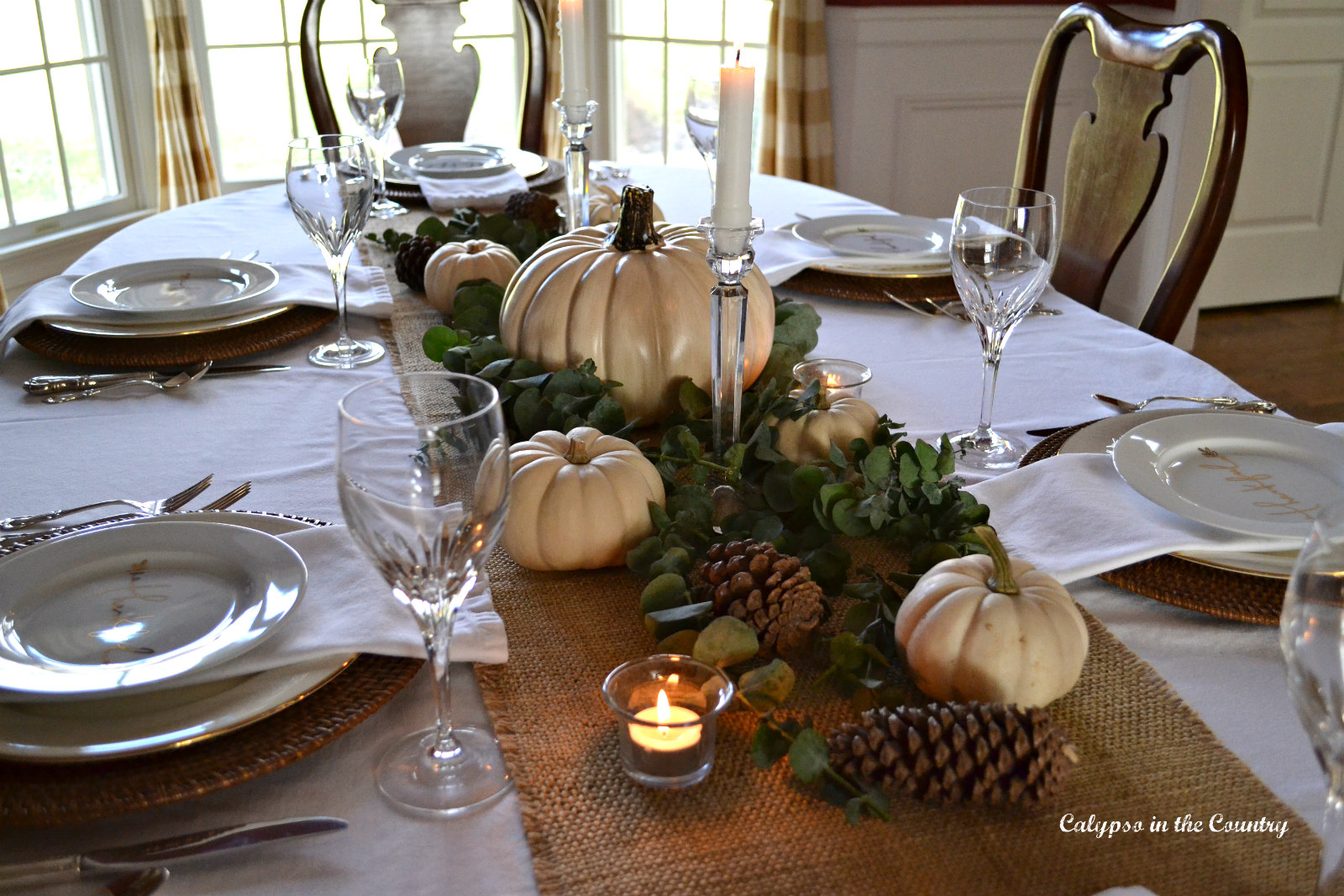 Thanksgiving Table in Dining Room Thanksgiving Table in Dining Room