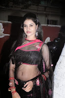 Actress Nivisha in Black Transparent Saree