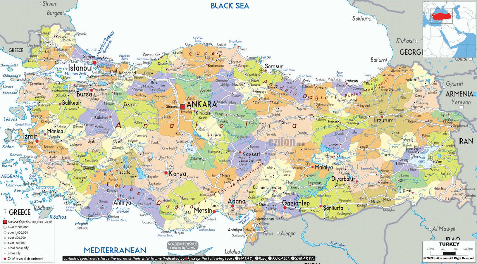 Izmir haritası ilçeler