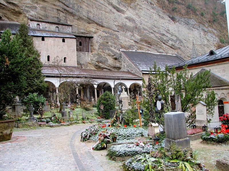 If you look to the back of this image, the lower arcade is where Maria and the Von Trapps hid in the Abbey. Just above are the catacombs. Photo: Wikimedia.org.