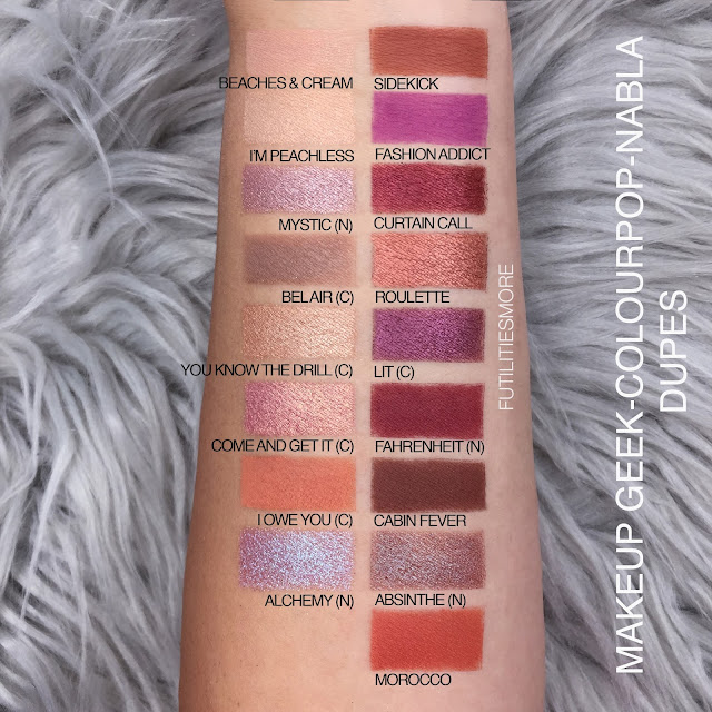 Huda Beauty Desert Dusk Palette Dupes With Makeup Geek Colourpop