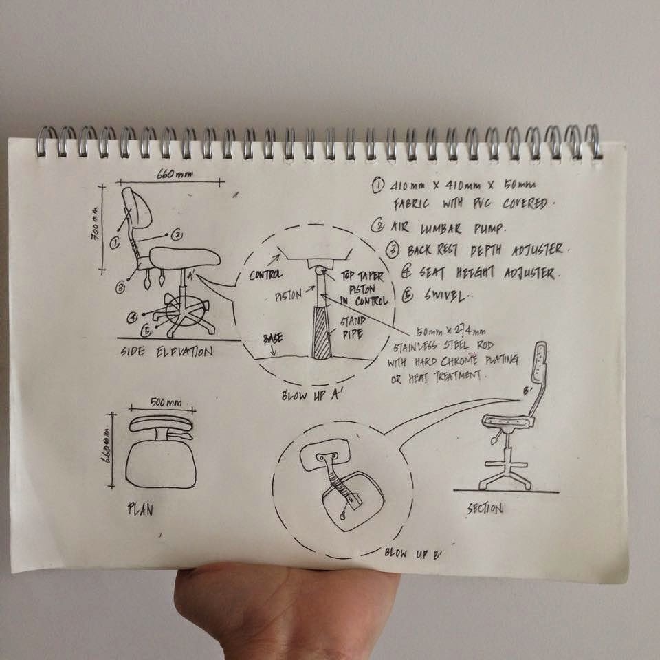 Detailing and Working Drawings Office Chair Detailing Drawing