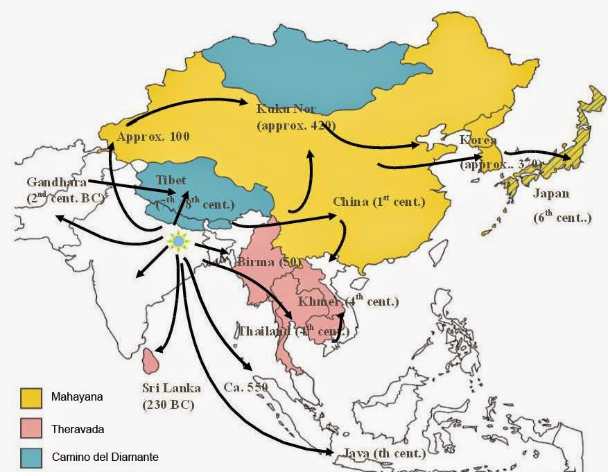 Карта буддизма в мире