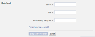 Merubah pasword fb