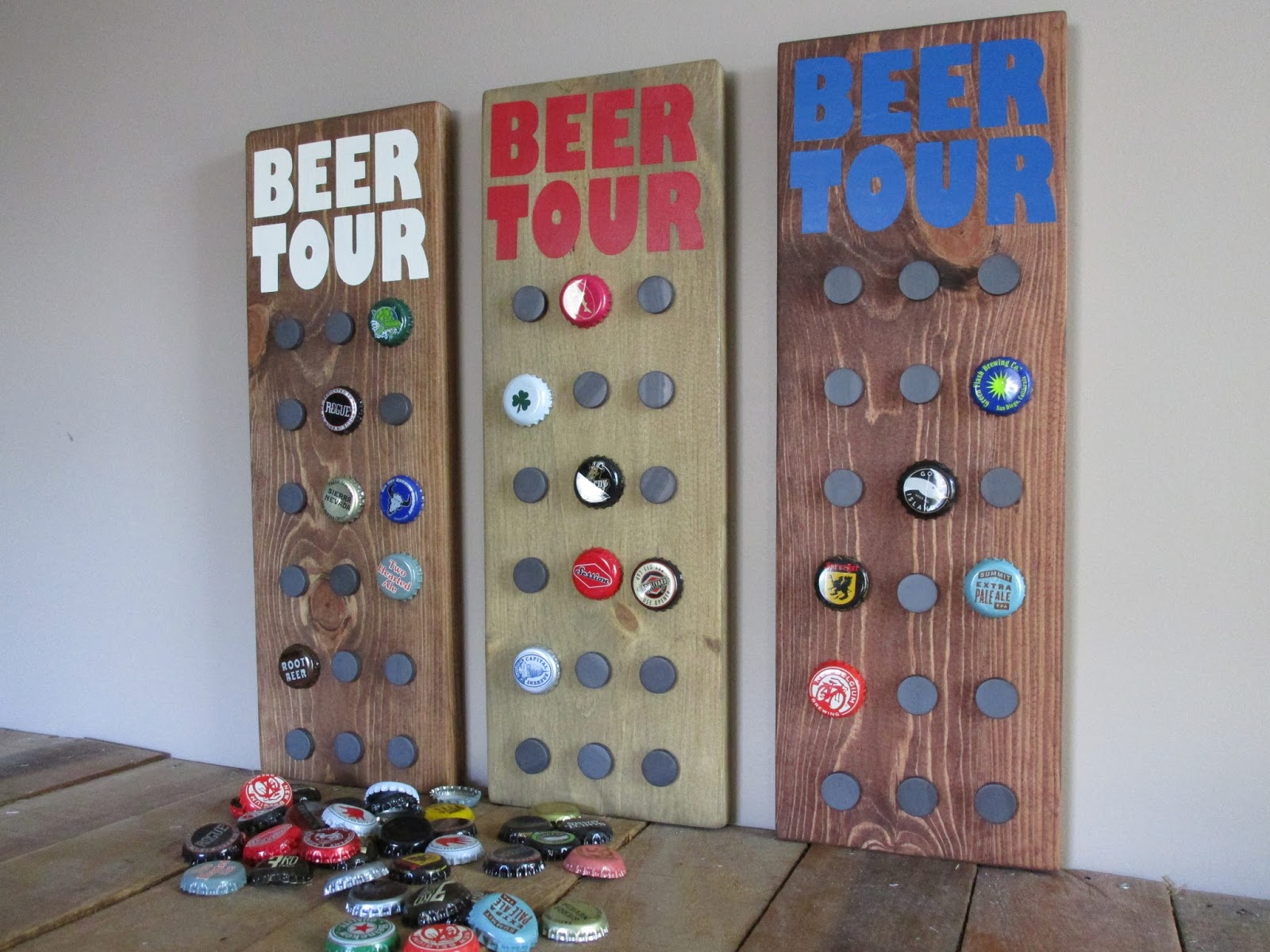 Northwoods Attic BEER TOUR Beer Bottle Cap Display Board