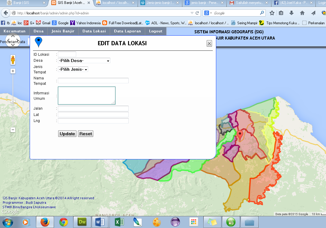 Piramida Skripsi Sistem Informasi Goegrafis Gis Daerah Rawan Banjir Php Mysql Googlemaps Api