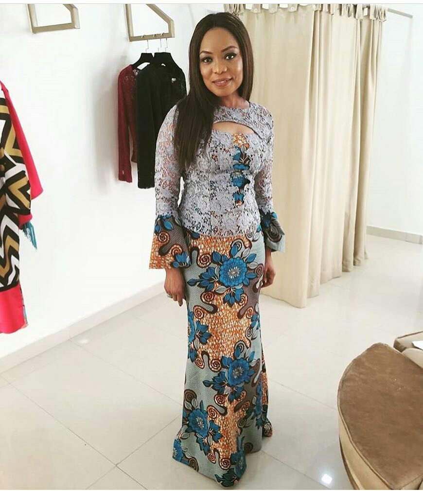 ankara mixed with lace styles