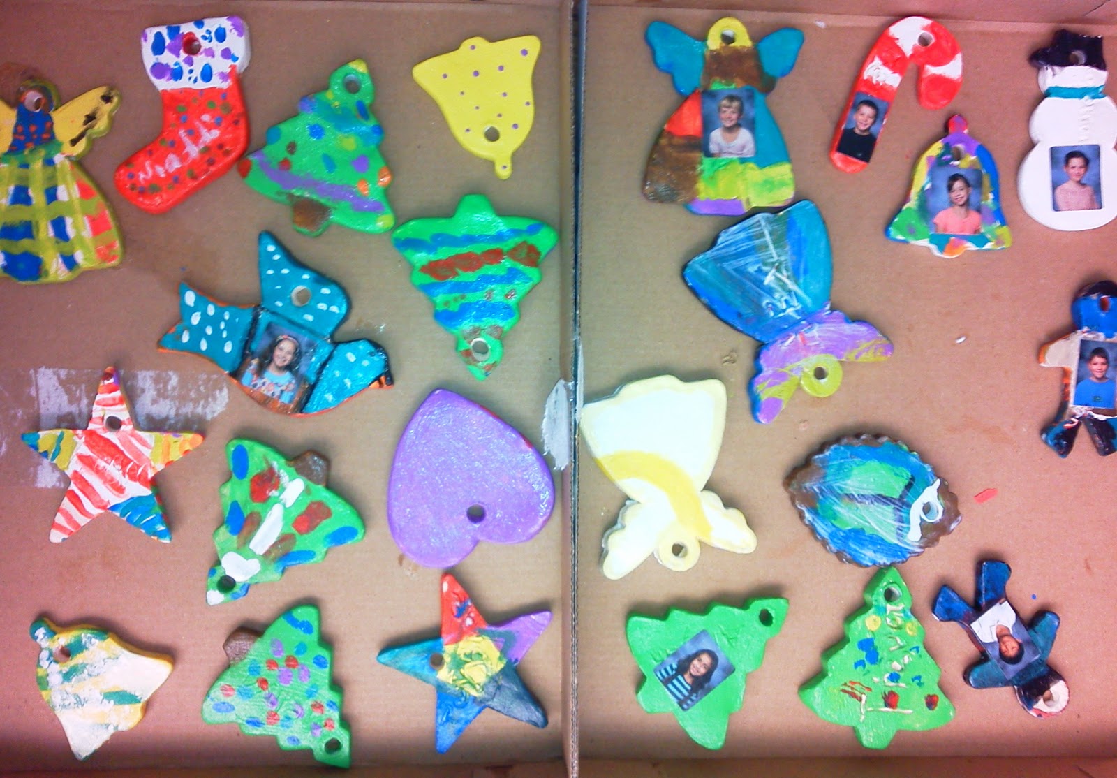 candice ashment art Clay Christmas Ornaments made by kids!