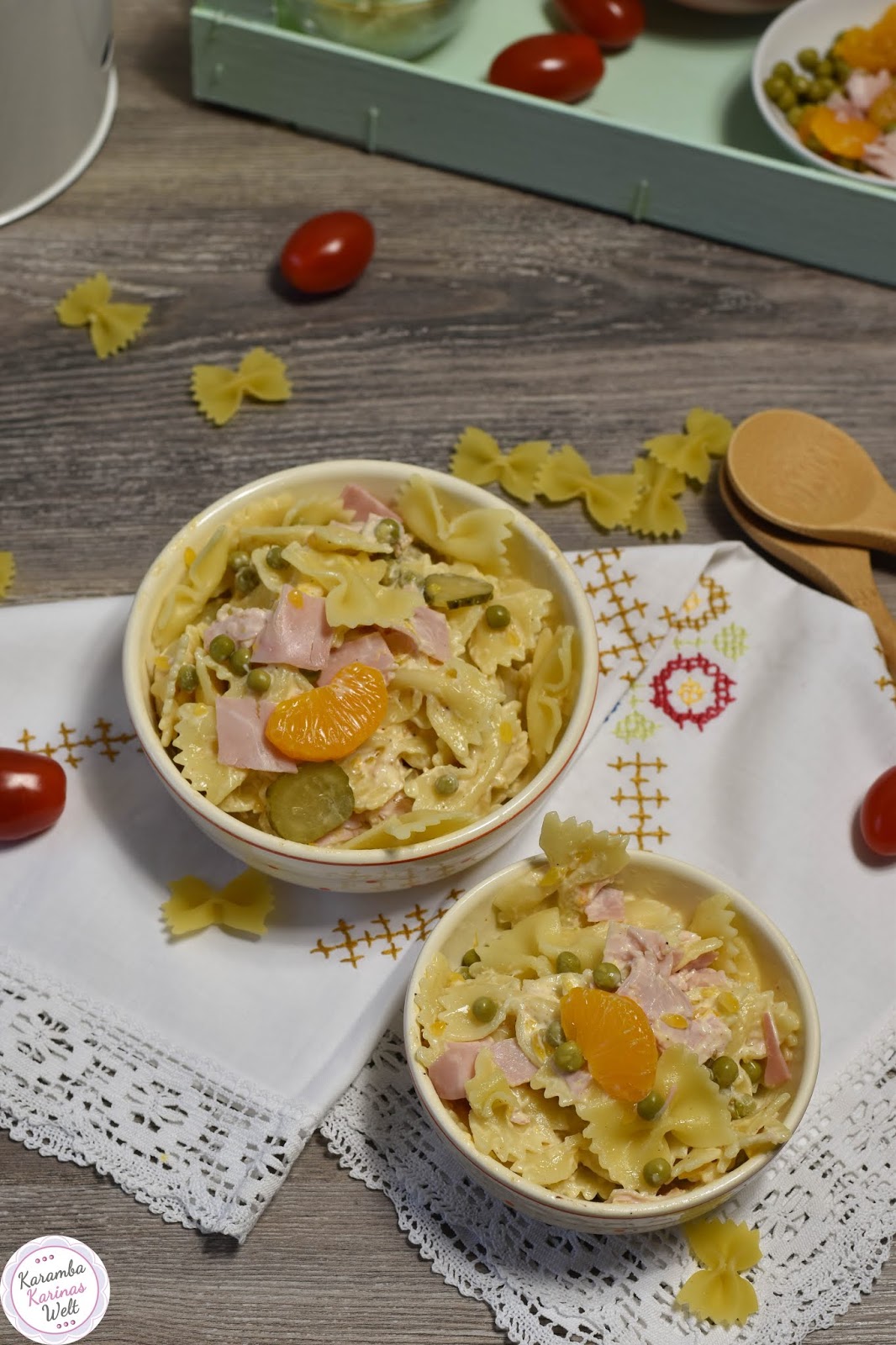 KarambaKarina&amp;#39;s Welt: Fruchtiger Nudelsalat mit Mandarinen und Schinken