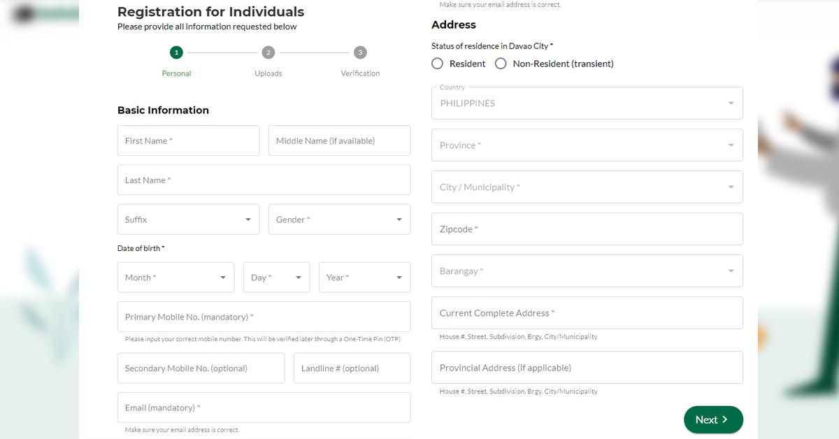 Safe Davao QR Code Registration