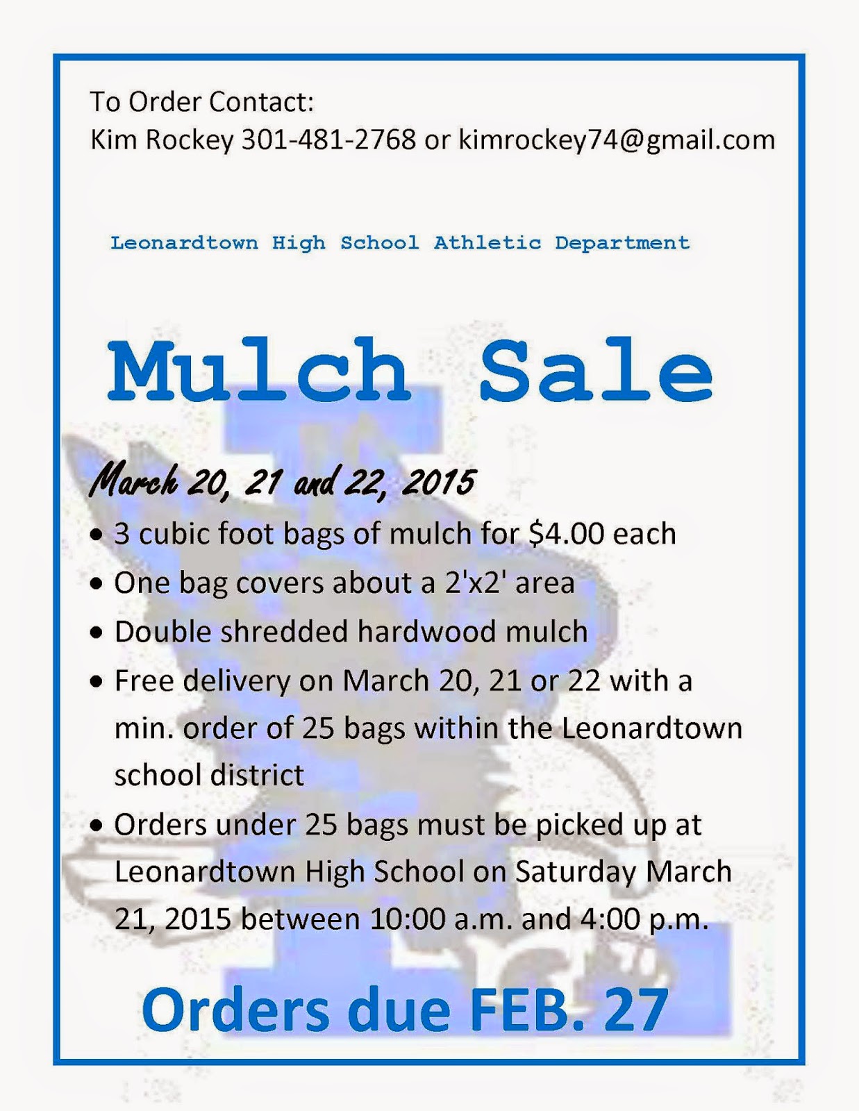 Leonardtown Maryland News Mulch Sale Leonardtown High School