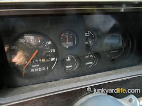 An empty window in the gauge cluster could have been filled with a clock or tachometer, if so equipped. 