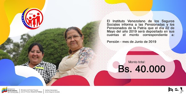 Aviso Extraoficial: Fecha de Pago pensión IVSS mes de junio 2019 (ACTUALIZADO) Aviso Extraoficial: Fecha de Pago pensión IVSS mes de junio 2019 (ACTUALIZADO)