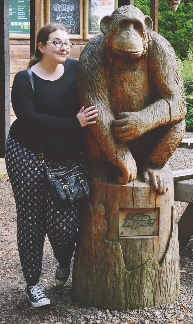 Monkey statue at Go Ape Trent Park
