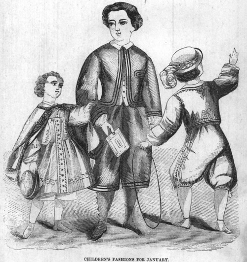 Civil War Era Clothing Civil War Era Children's Fashions January 1863 Peterson's Magazine
