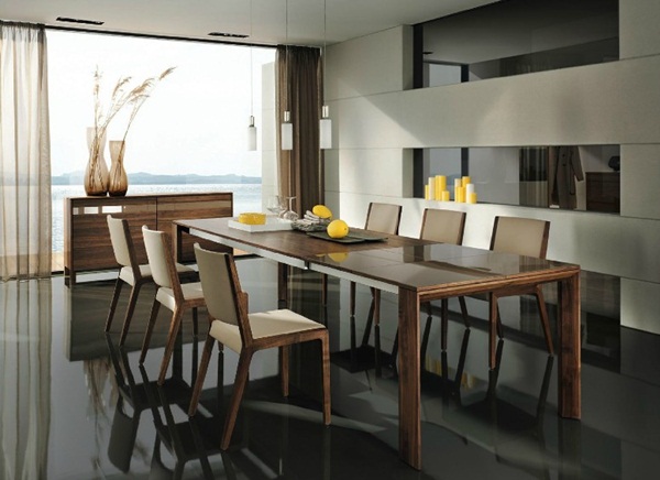 Modern wooden dining suite