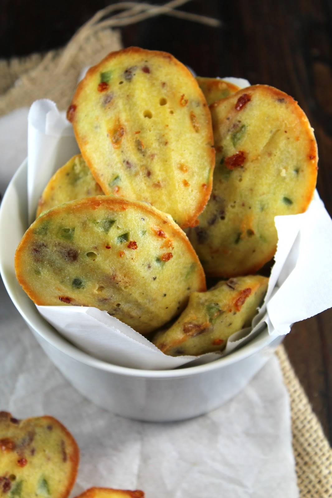 Authentic Suburban Gourmet Bacon, Cheddar and Jalapeño Madeleines
