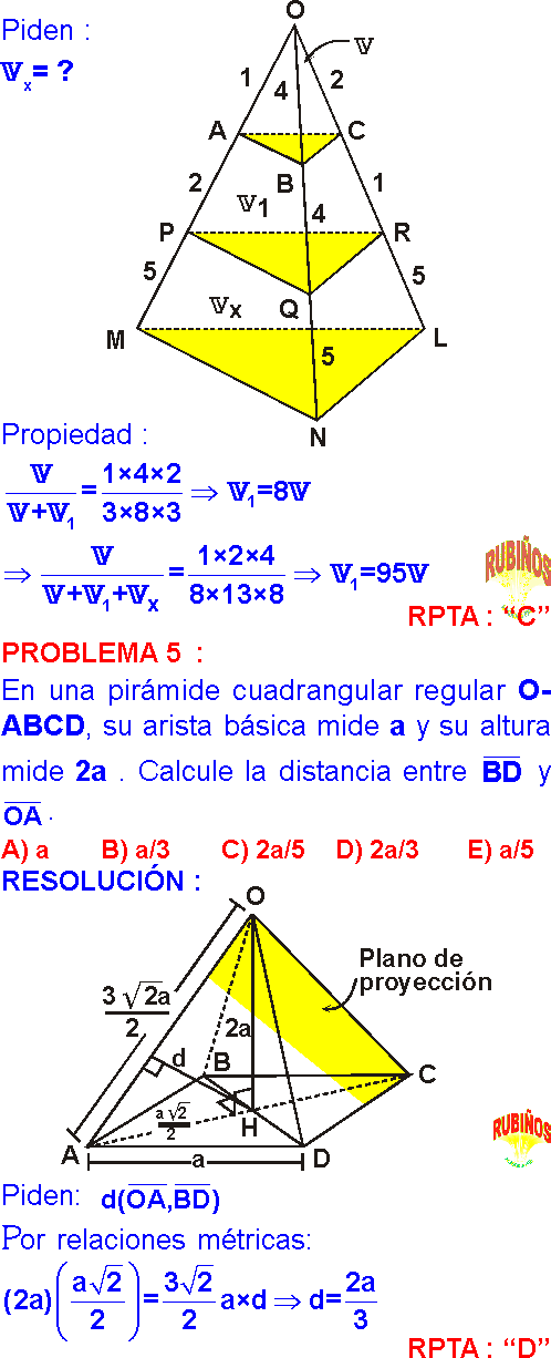 PIRAMIDE EJERCICIOS RESUELTOS DE GEOMETRÍA DEL ESPACIO PDF