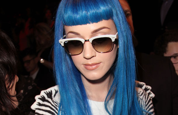 2. Bold Blue Hair and Black Outfit - wide 1