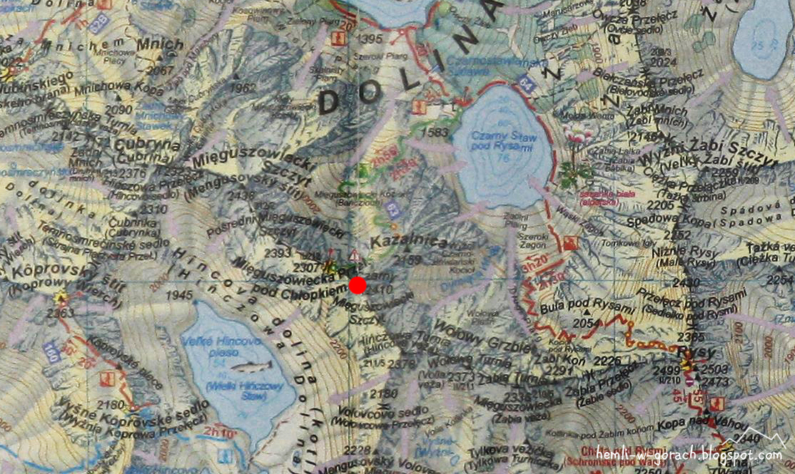 Mięguszowiecki Szczyt Czarny - mapa