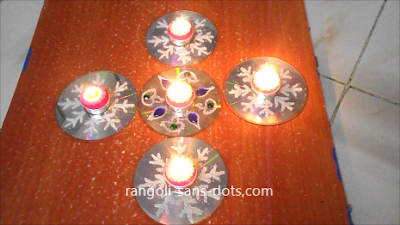 CD rangoli designs for Navratri Diwali craft | Kolam by Sudha Balaji