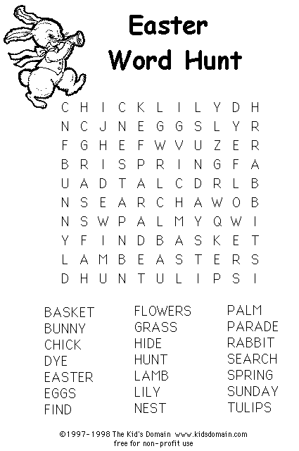 7 Easter Word Searches Printable - Intermediate