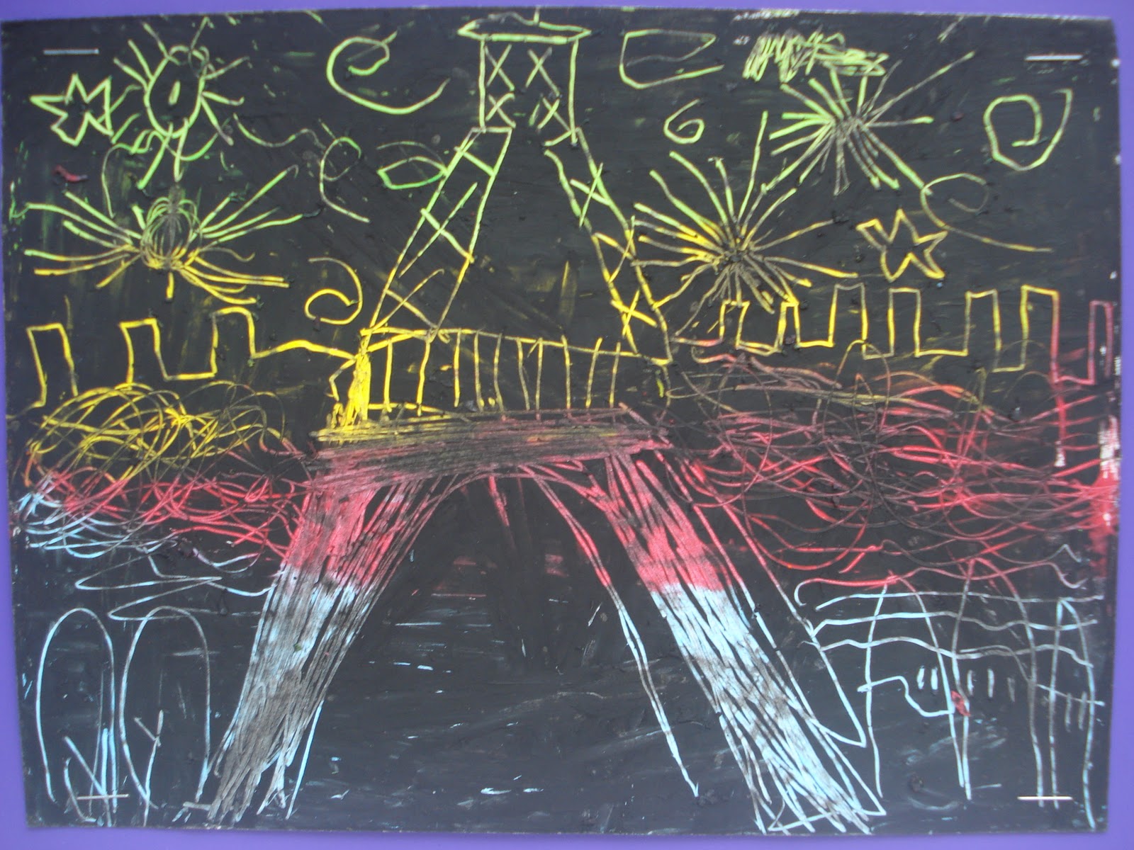 Andrea Ferrari Studio Art 2011 Grade 1 Crayon Etching