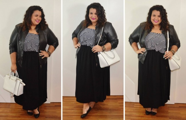 look plus size saia longa