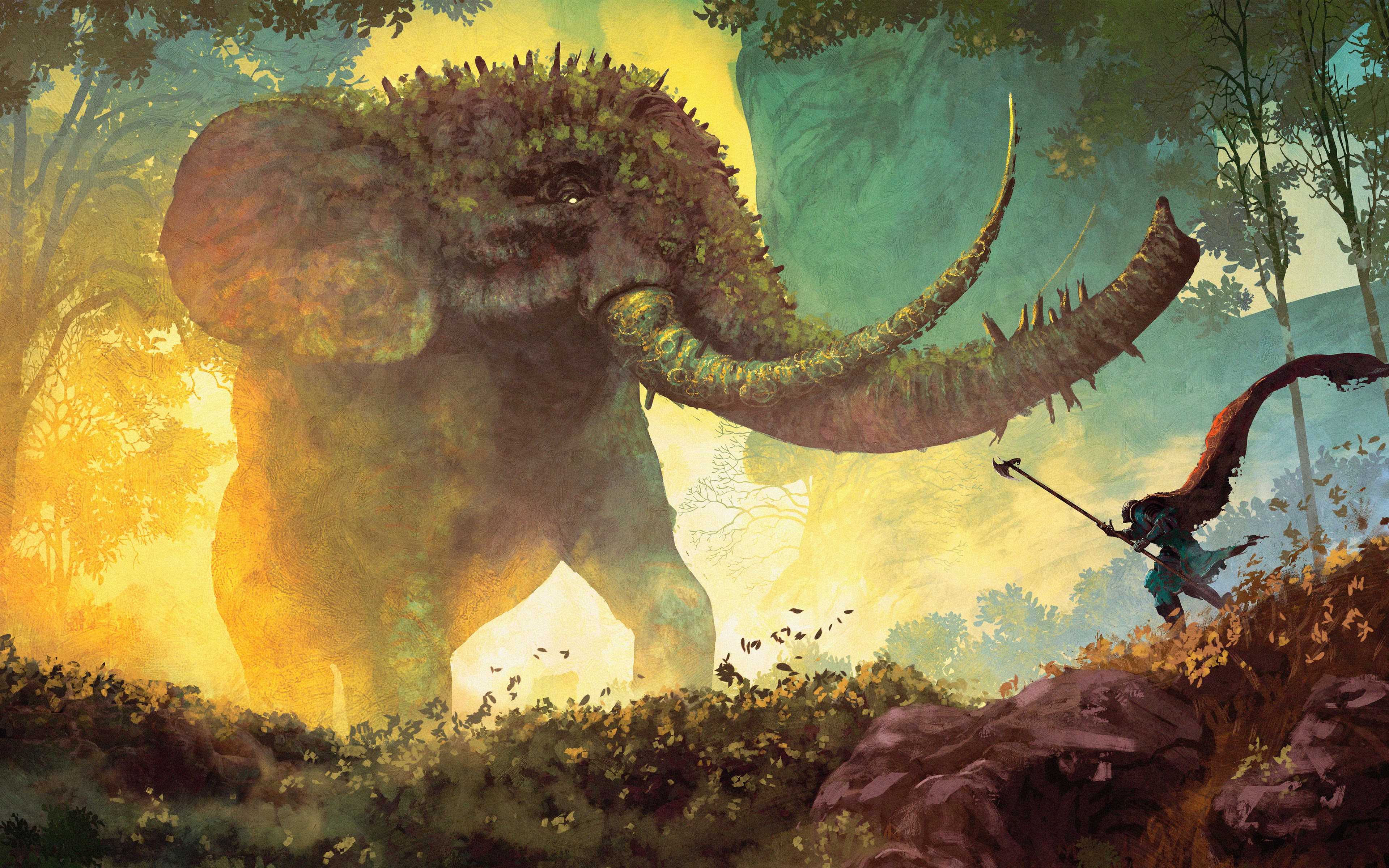 магические существа. сказочные существа. боевые слоны фэнтези. существа 4. гигантские чудовища.