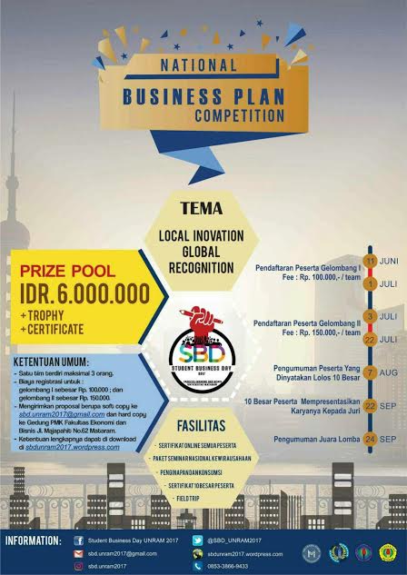 Lomba Business Plan Nasional Nbpc 2017 Di Universitas Mataram Info Lomba 2021 Terbaru
