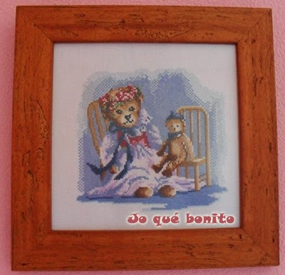 Cuadros de punto de cruz con ositas