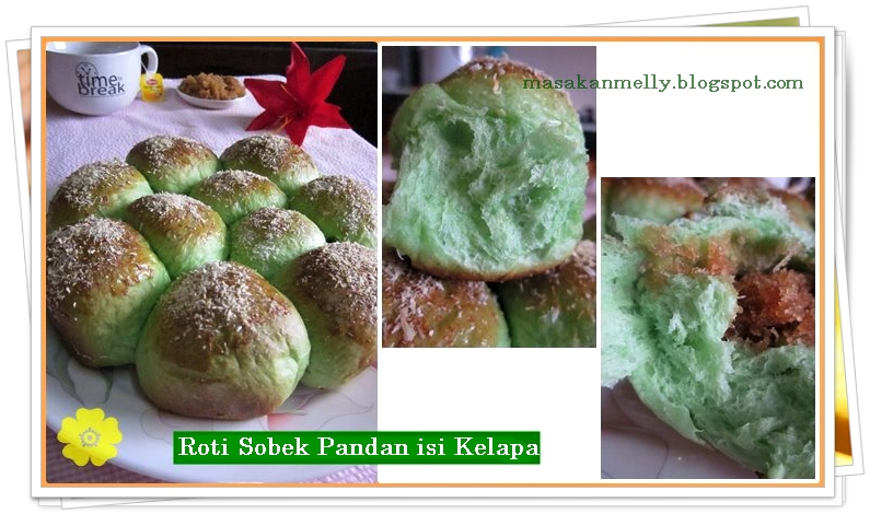 Masakan Melly Pandan Bun Inti Kelapa Aka Roti Sobek Isi Kelapa