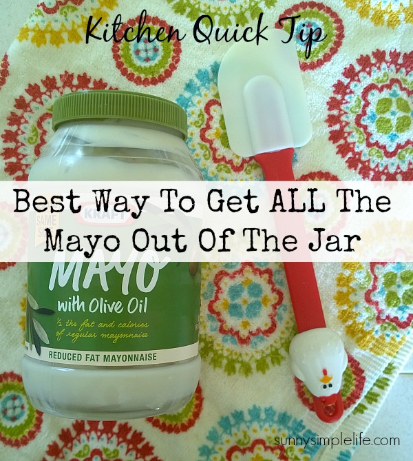 rubber spatula, Mayo jar, kitchen frugal tips