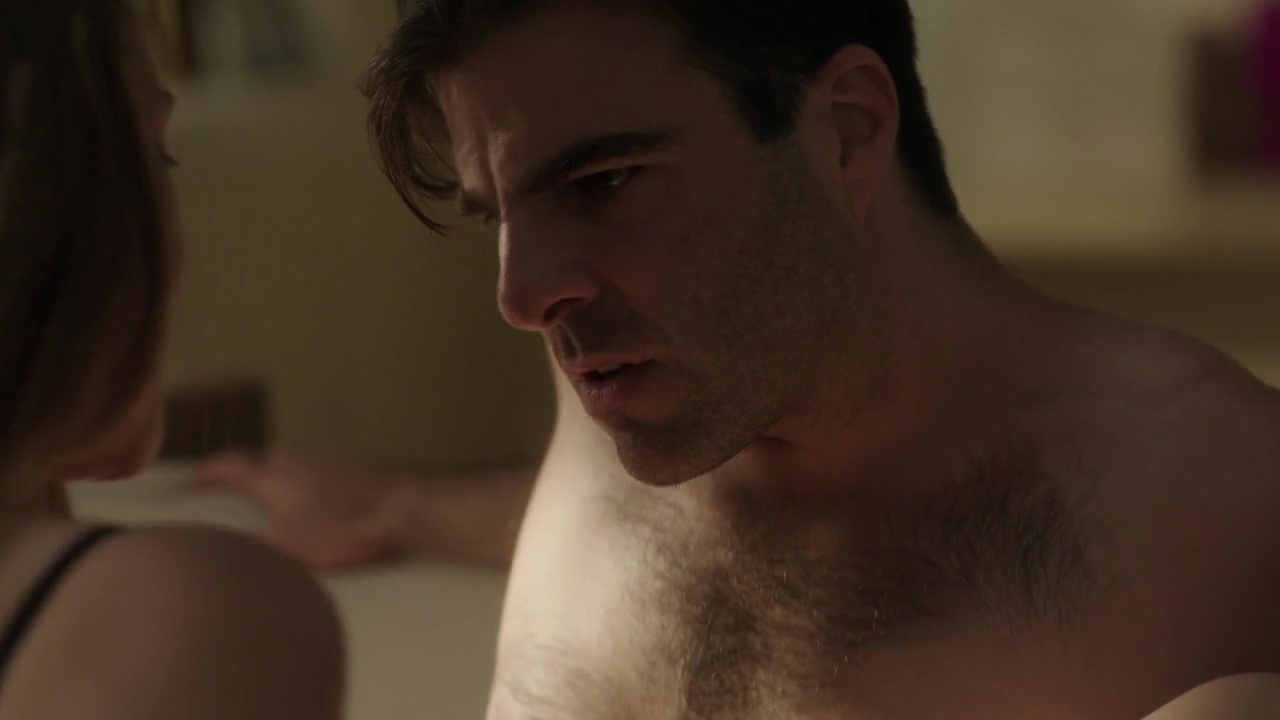 Zachary Quinto shirtless in Girls 4-09 "Daddy Issues" .