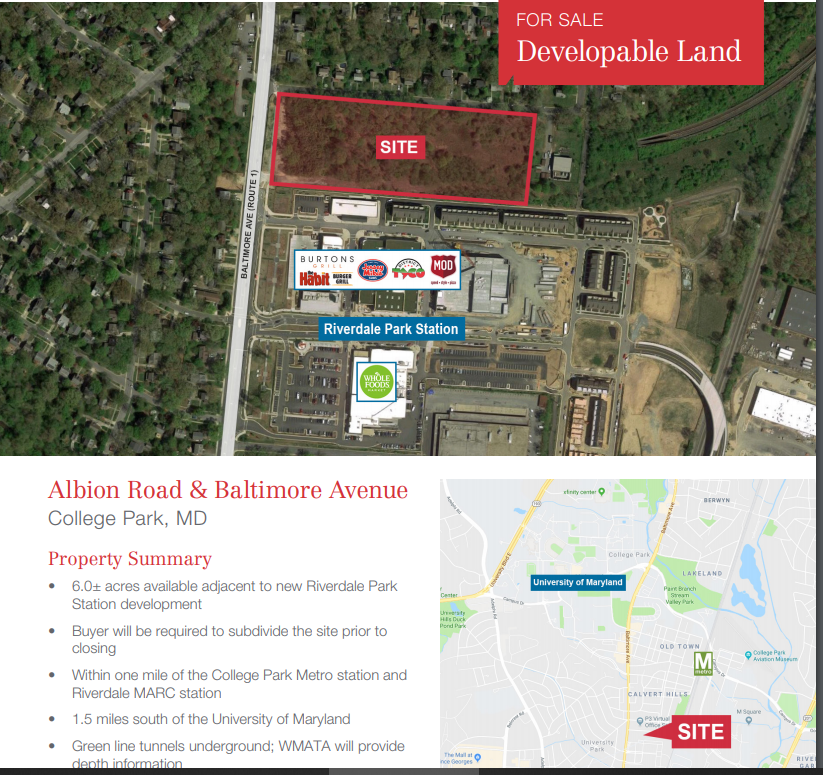 Riverdale Park Station Blog Update on the land for sale and rezoning