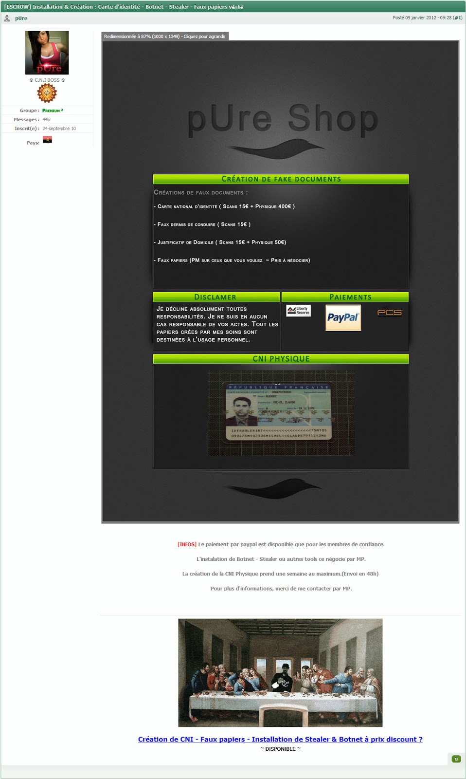 Fake France National Id Card