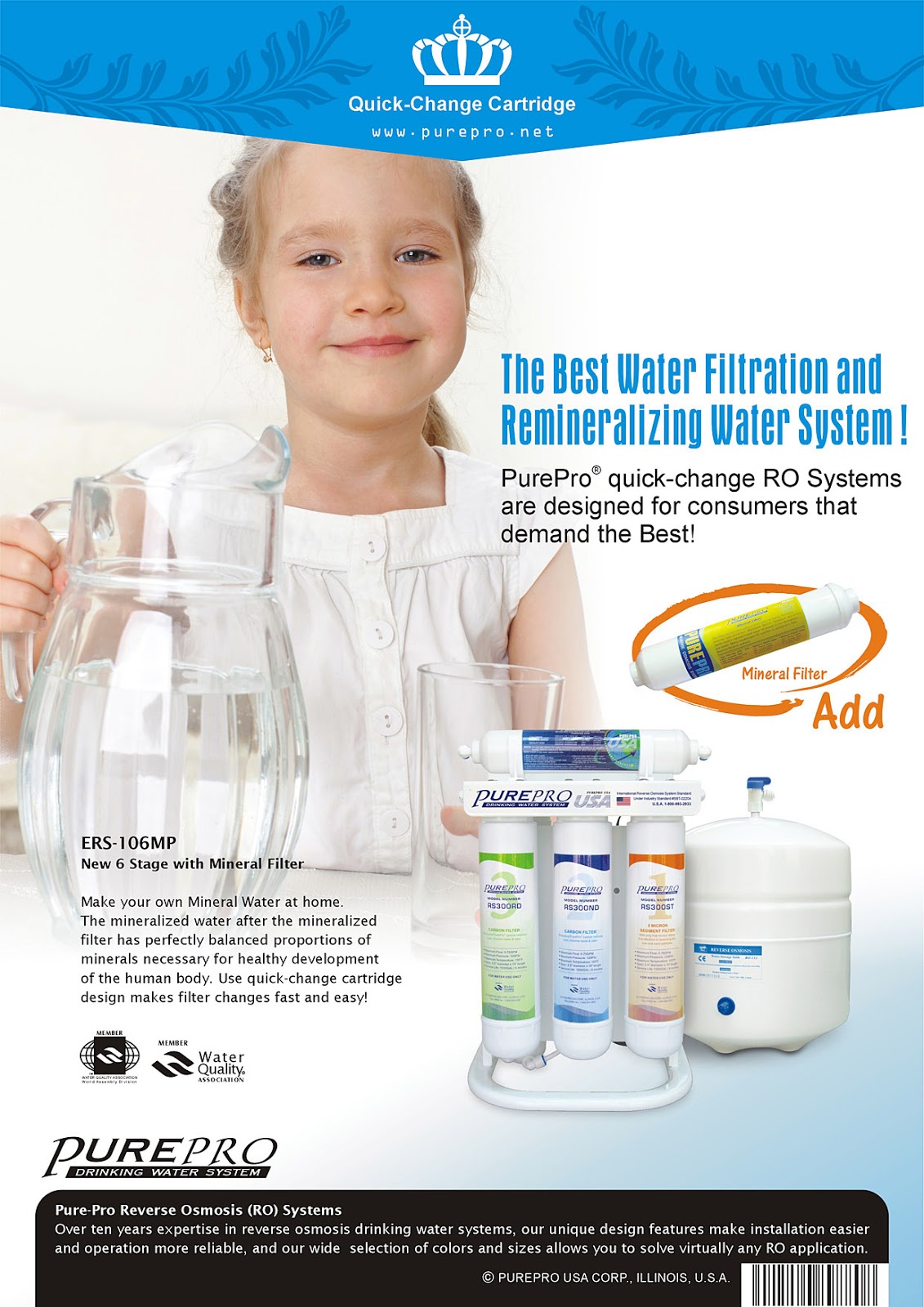 PurePro® ERS-106MP Quick-Change Reverse Osmosis Water Filtration System