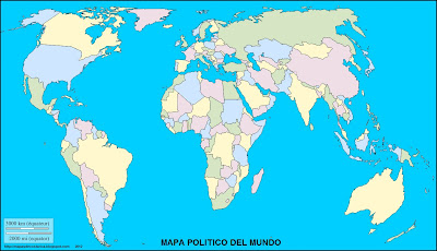 Mapa mudo, mapa politico, mapamundi