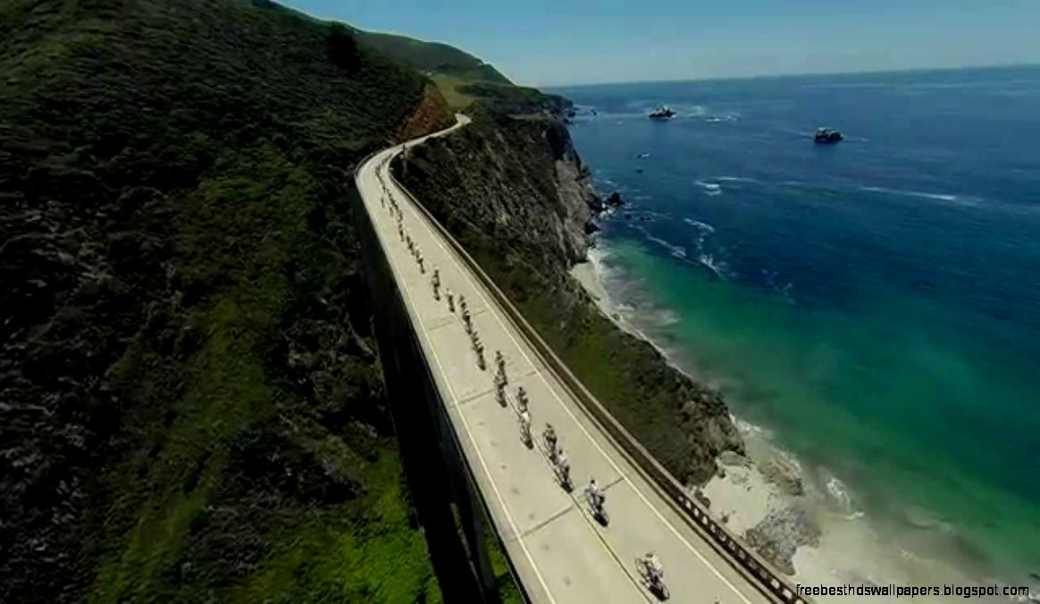 Amgen Tour of California Stage 4 crossing the Big Sur Bixby Bridge