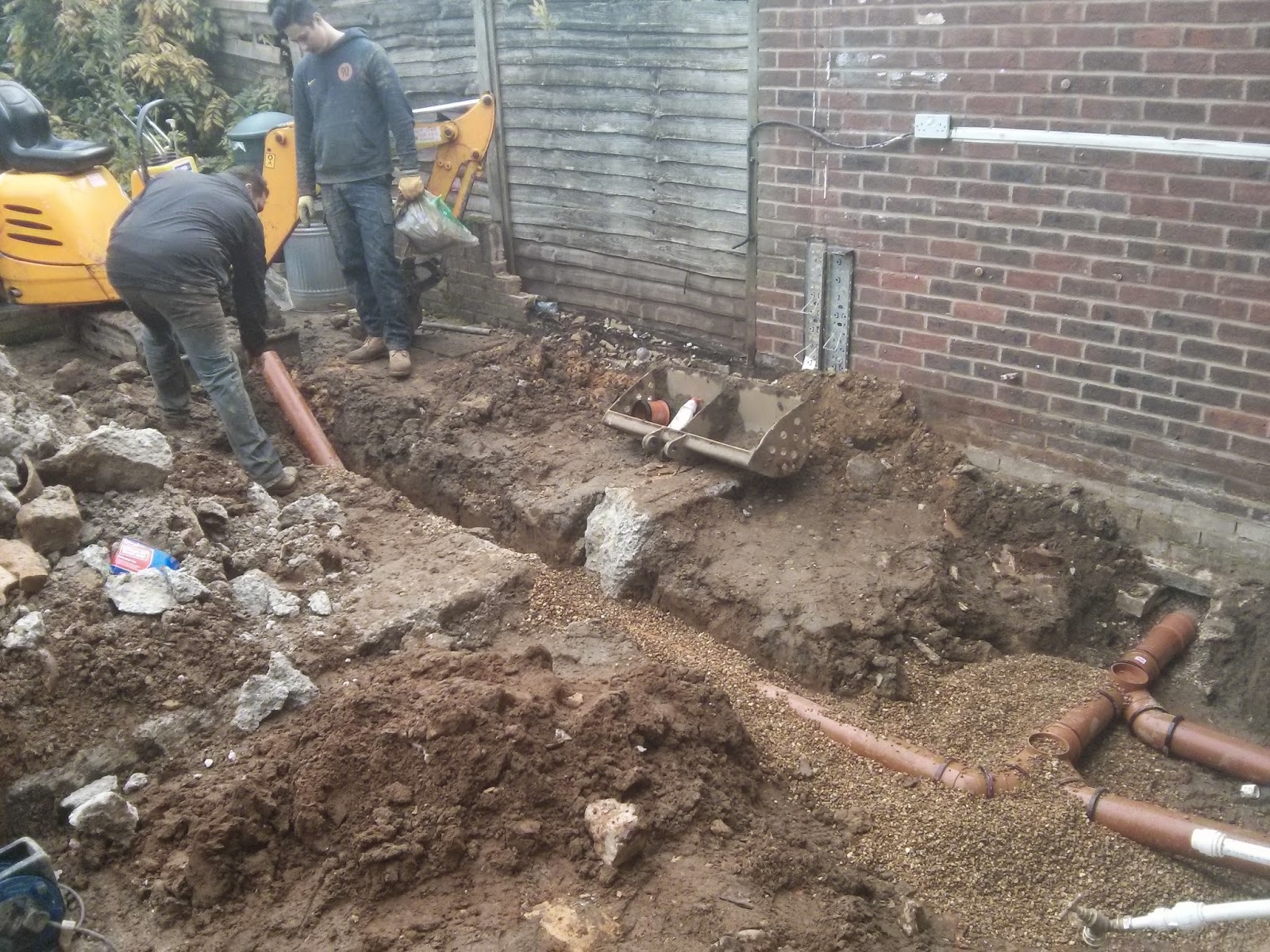 A Single Storey Rear Extension Building Project Drainage continues and