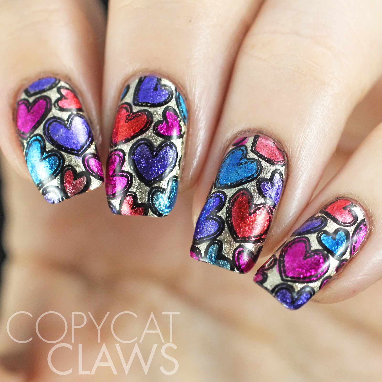 Copycat Claws: Leadlighting Heart Stamping