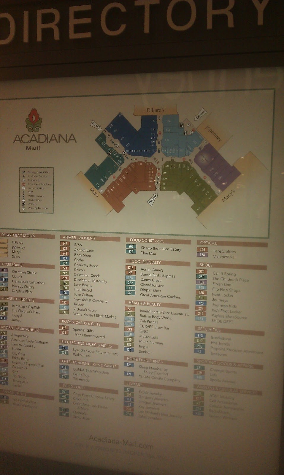 Acadiana Mall map
