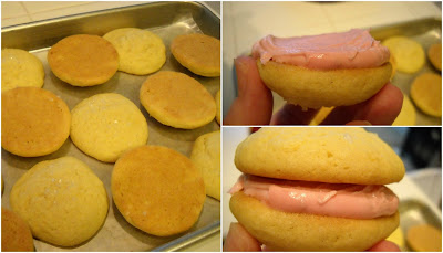 cookies sandwich limoncello raspberry cream assemble